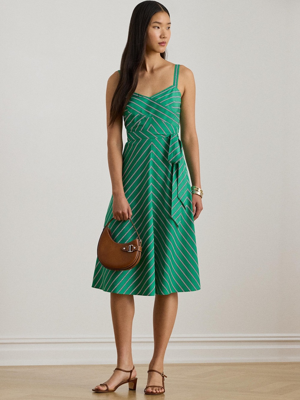 NWT Lauren Ralph Lauren Striped Broadcloth Dress - 2